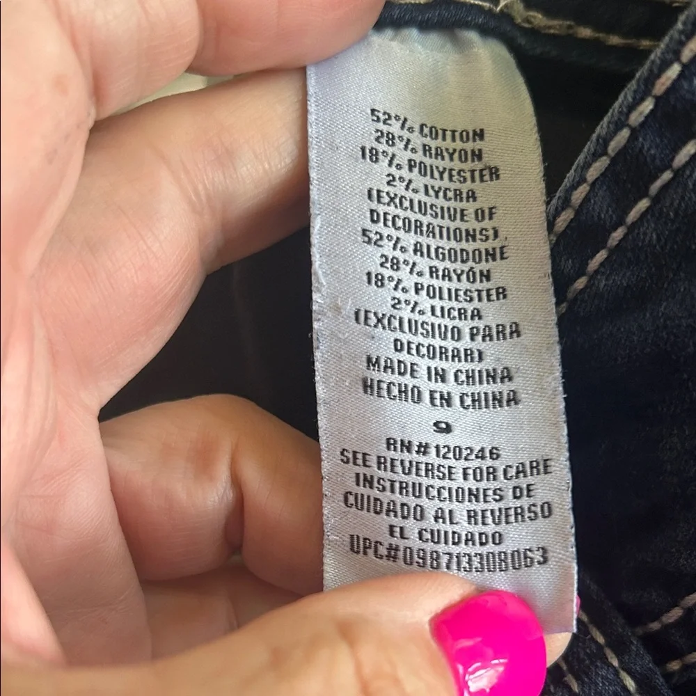 Wallflower Y2K  Women's Dark Blue Skinny Jeans with Fading Fancy Pockets - Picture 5 of 5